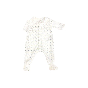 Petit Bateau Front Snap Multi Heart Print With Collar - White Multi