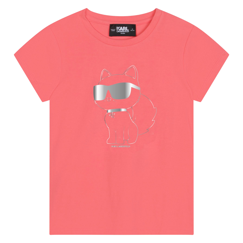 Karl Lagerfeld Tee With Silver Choupette - Tomato