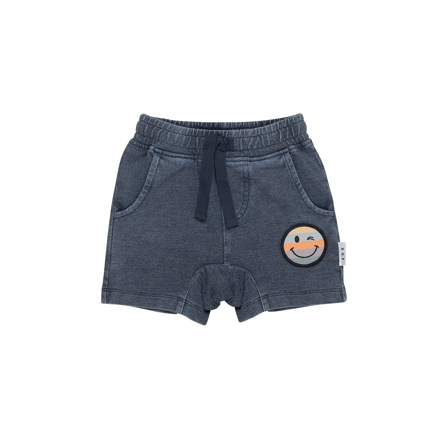 Hux Baby Smiley Slouch Shorts - Denim