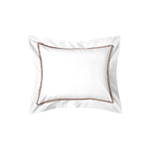 Bovi Bitsy Dot Accent Sham Pillow - White/taupe