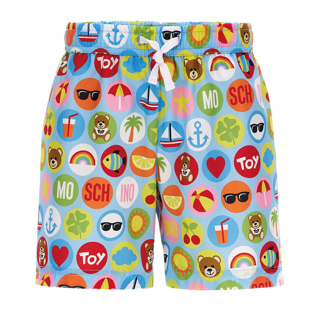Moschino Circle Print Swim Shorts - Azure
