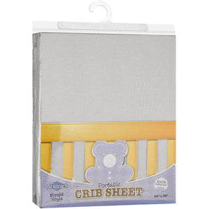 Abstract Portable Crib Sheet Solid Colors - Natural