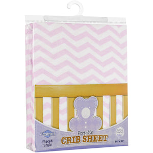 Abstract Chevron Print Standard Crib Sheet  - Pink