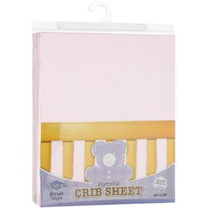 Abstract Portable Crib Sheet Solid Colors - Pink