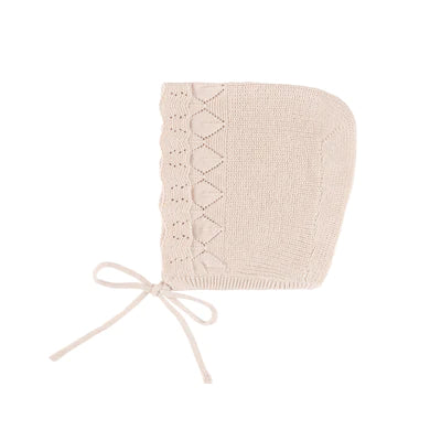 Pippin Diamond Knit Bonnet - Soft Taupe