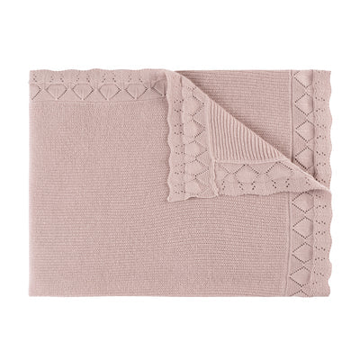 Pippin Diamond Knit Blanket - Soft Blush