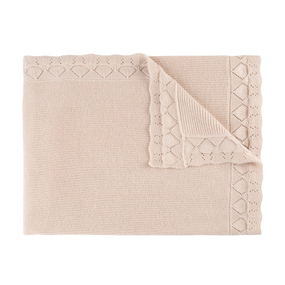 Pippin Diamond Knit Blanket - Soft Taupe