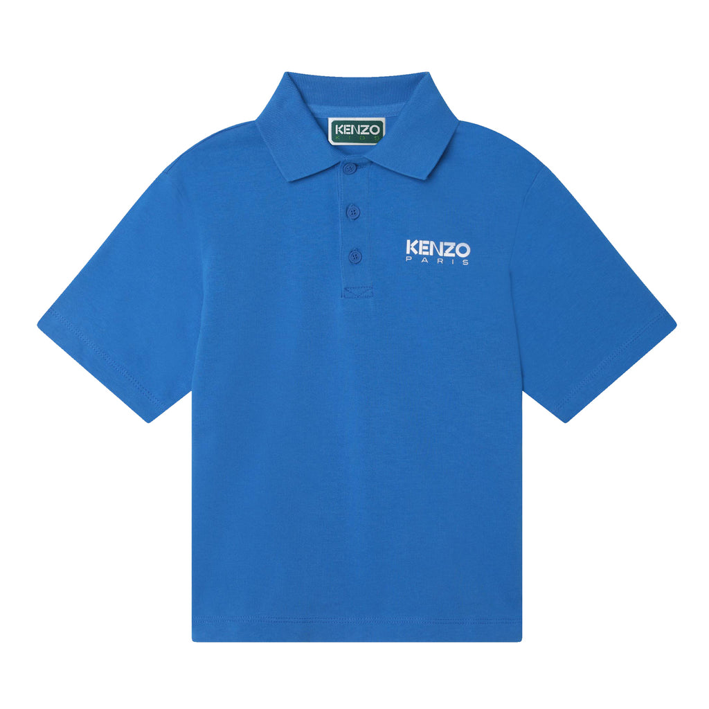 Kenzo Polo With Chest Print - Electric Blue
