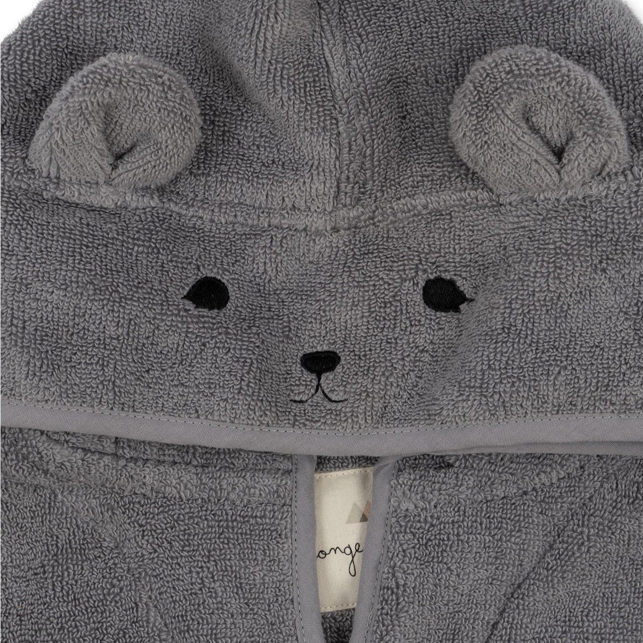 Terry Poncho Animal - Grey Bear