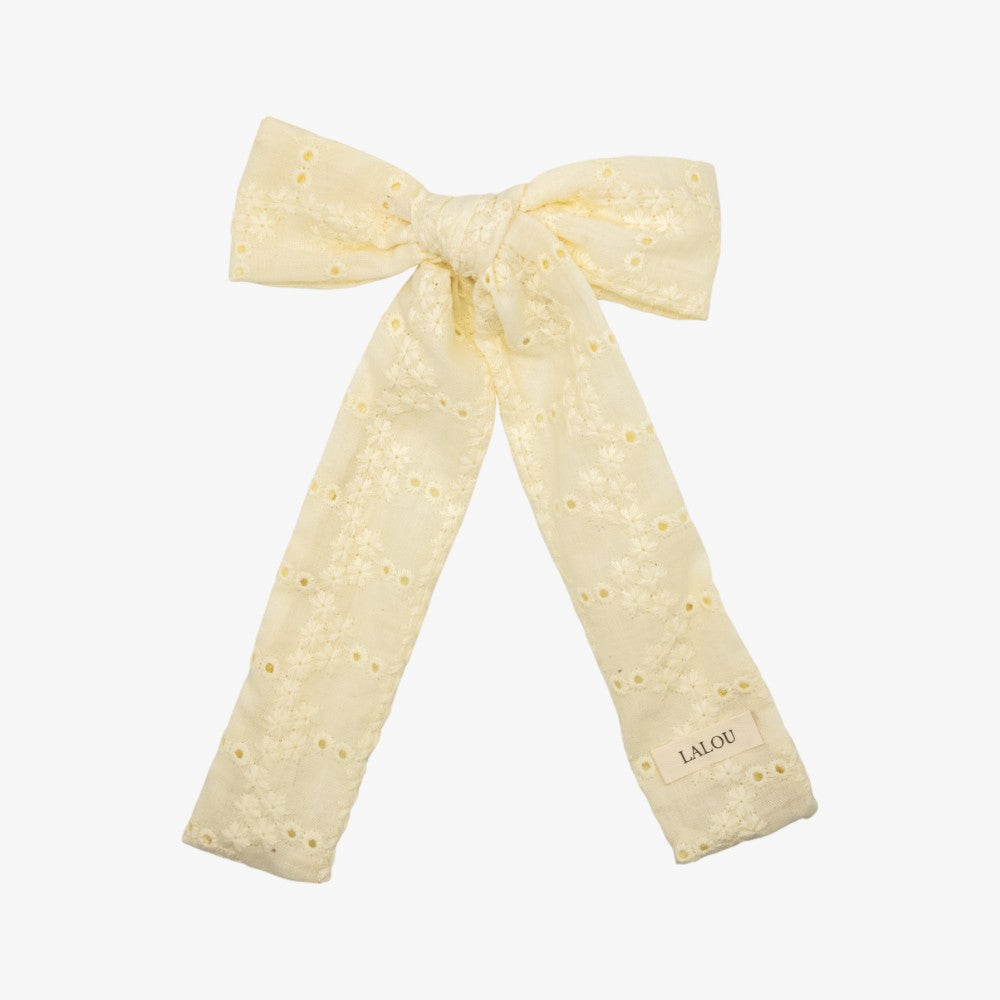 Lalou Embroidered Big Bow - Cream