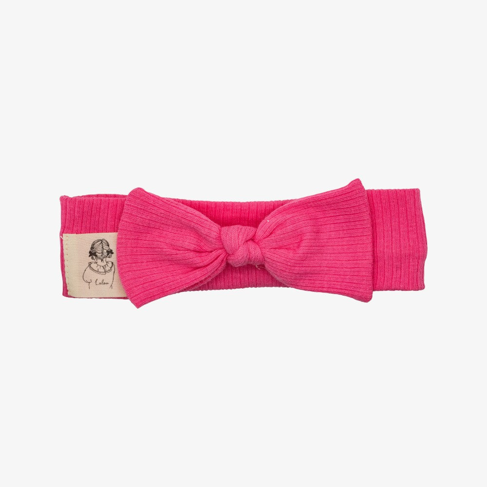 Lalou Ribbed Bow Band - Hot Pink