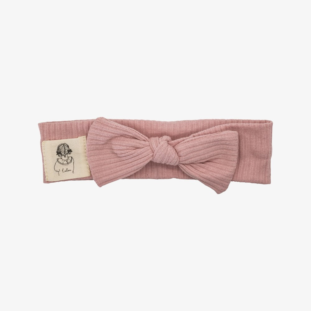 Lalou Ribbed Bow Band - Pink