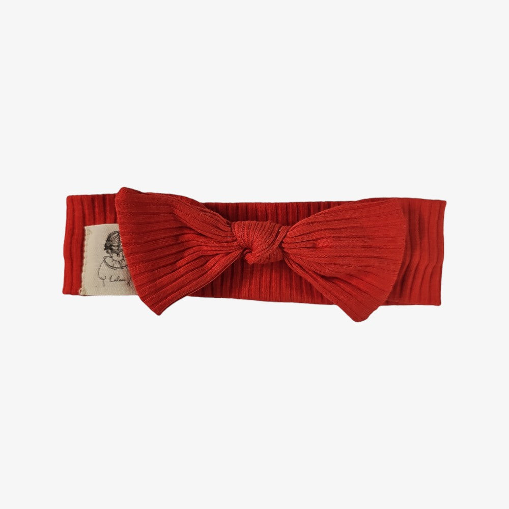 Lalou Ribbed Bow Band - Red
