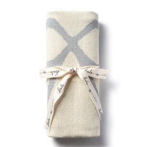 Halo Luxe Bow Knit Blanket - Powder Blue
