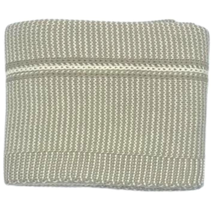 Spool Fine Knits Luxe Knit Blanket - Ecru & Natural
