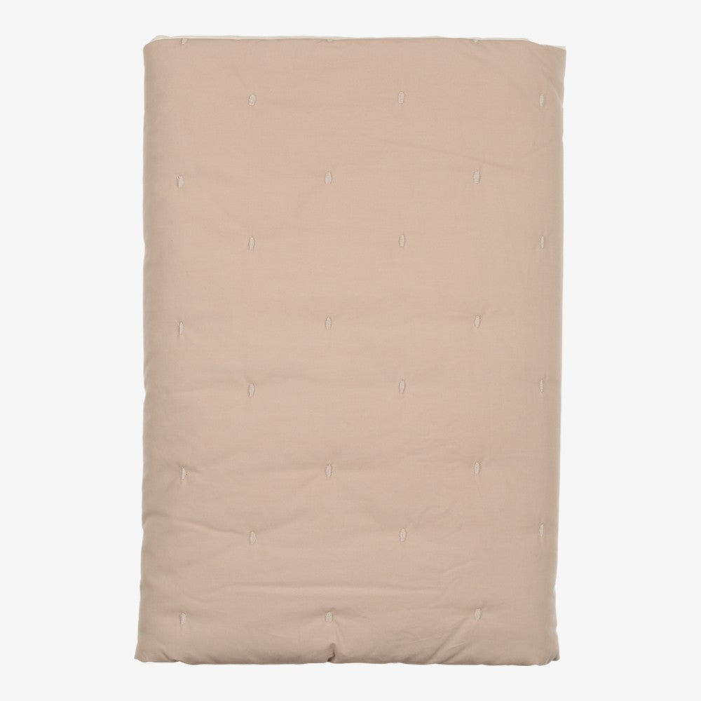 Mema Knits Embroidered Blanket - Taupe