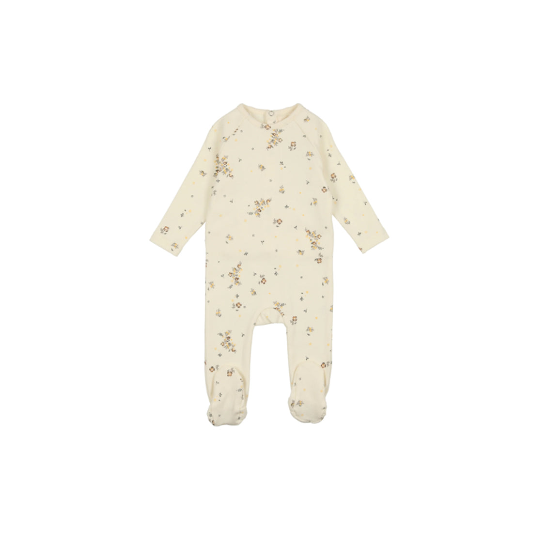 Floral Footie - Floral Printed White