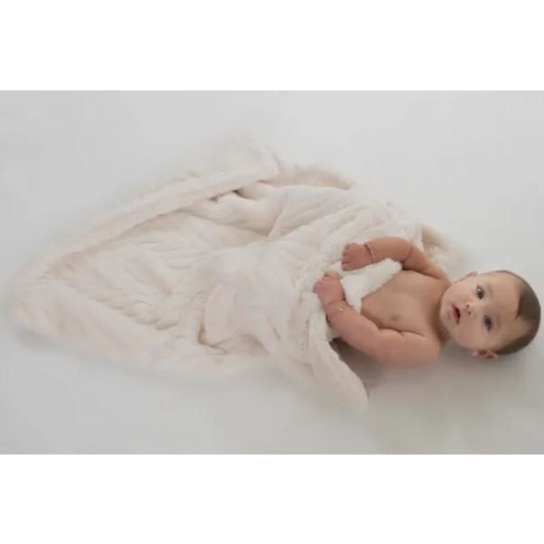 Mini Pocket Fur Baby Blanket - Cream