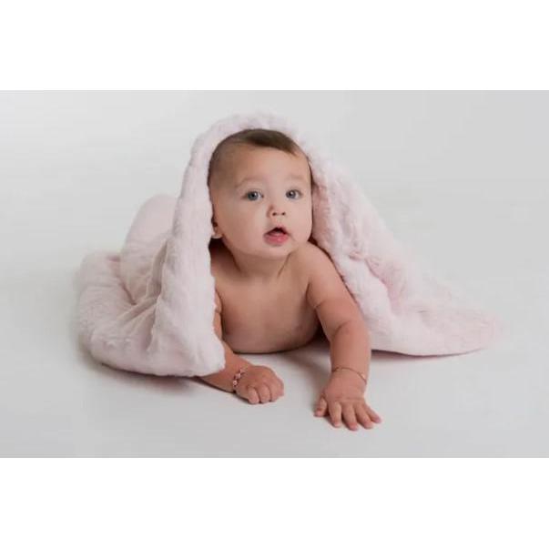 Mini Pocket Fur Baby Blanket - Pink