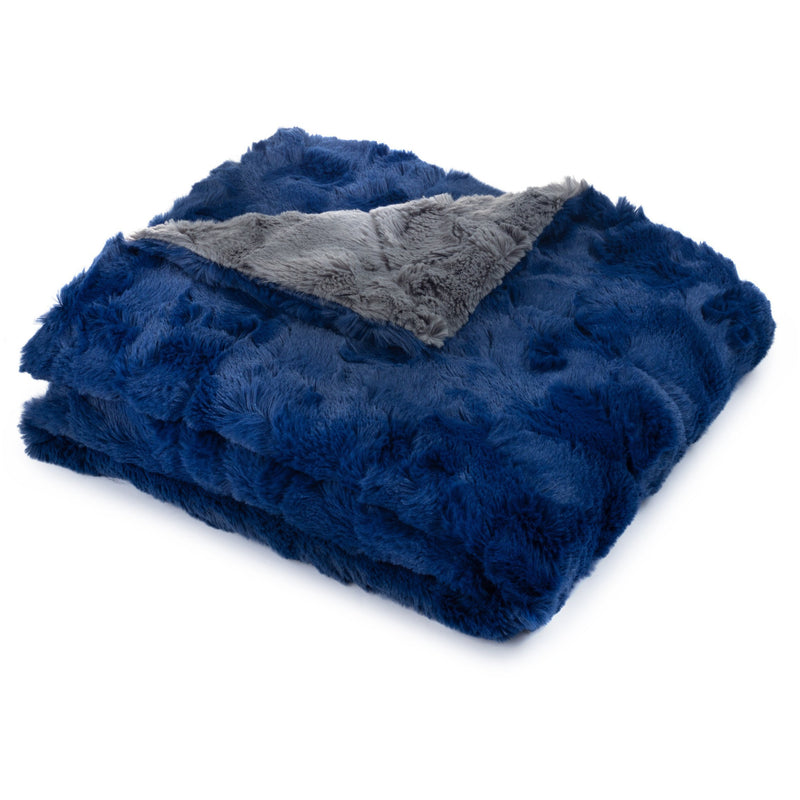 Mini Pocket Fur Baby Blanket - Blue