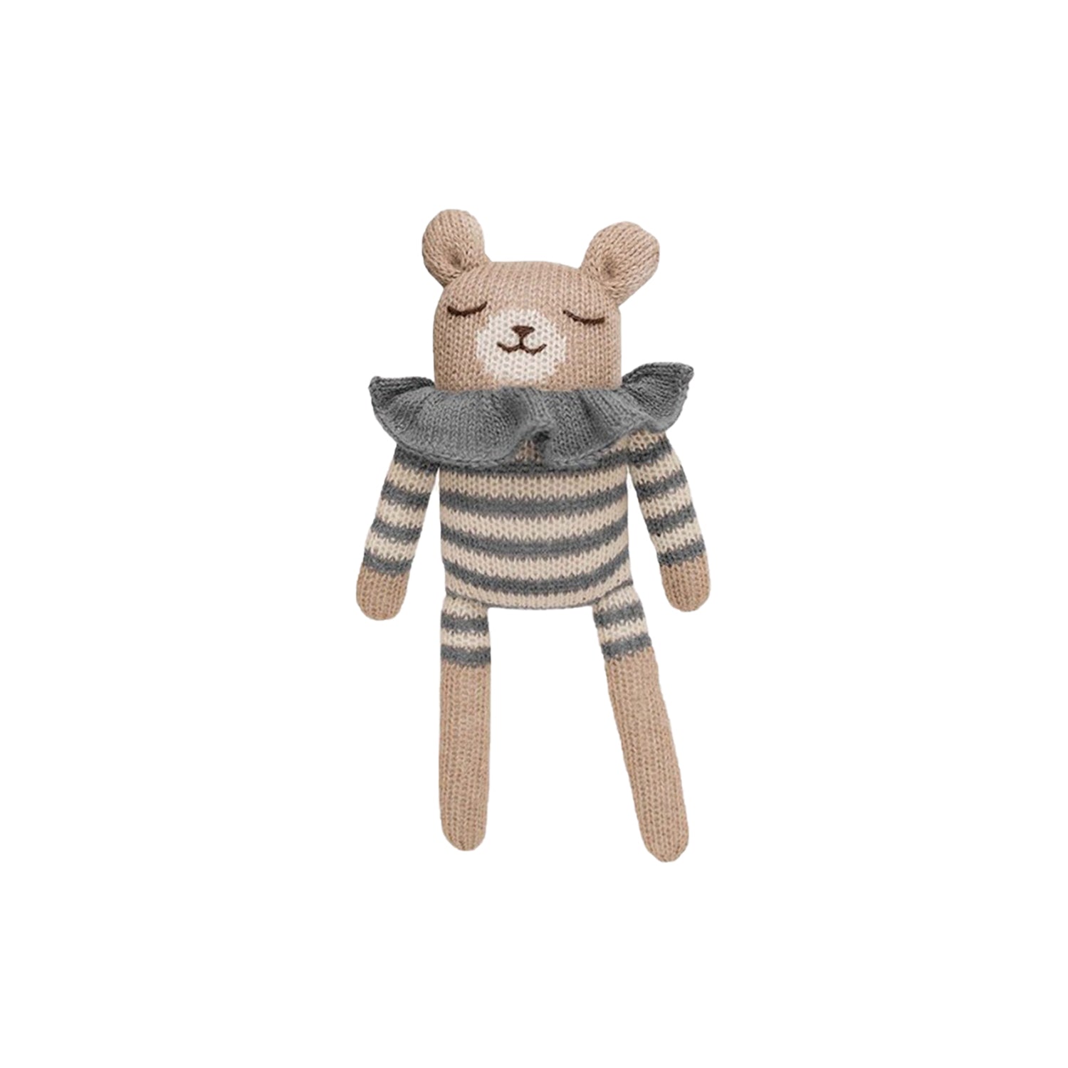 Main Sauvage Teddy Soft Toy - Slate Striped