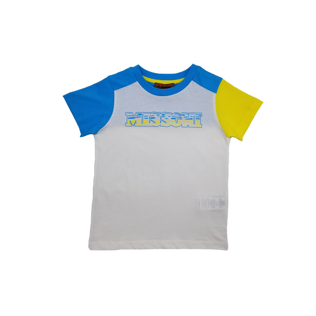 Missoni Printed Tricolor T-Shirt - White/blue/yellow