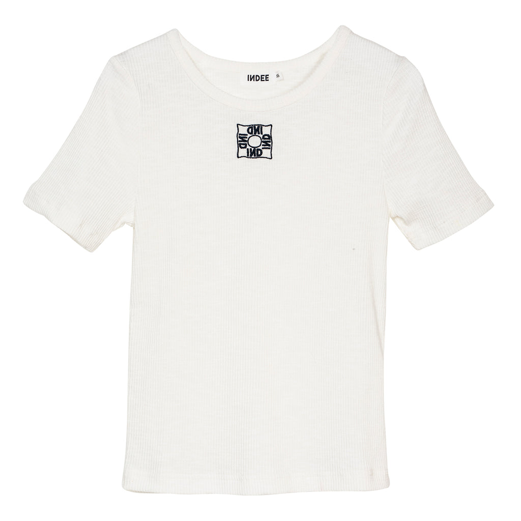 Indee Ribbed Logo T-Shirt - Off White