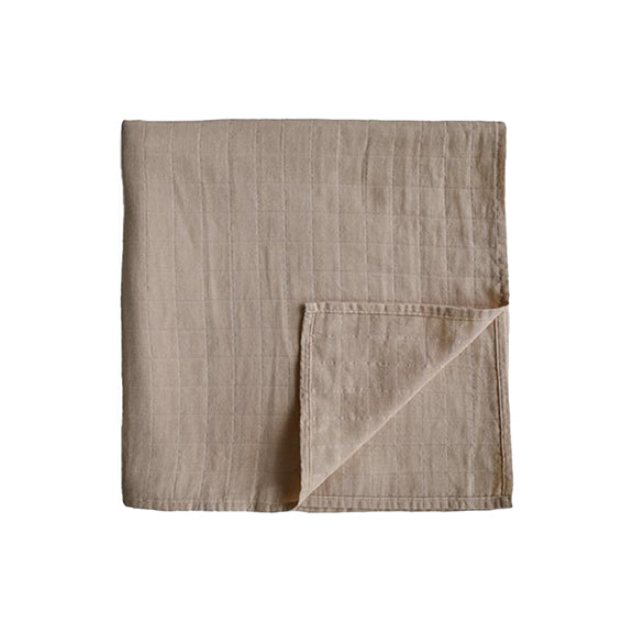 Mushie & Co.  Muslin Swaddle Blanket  - Natural