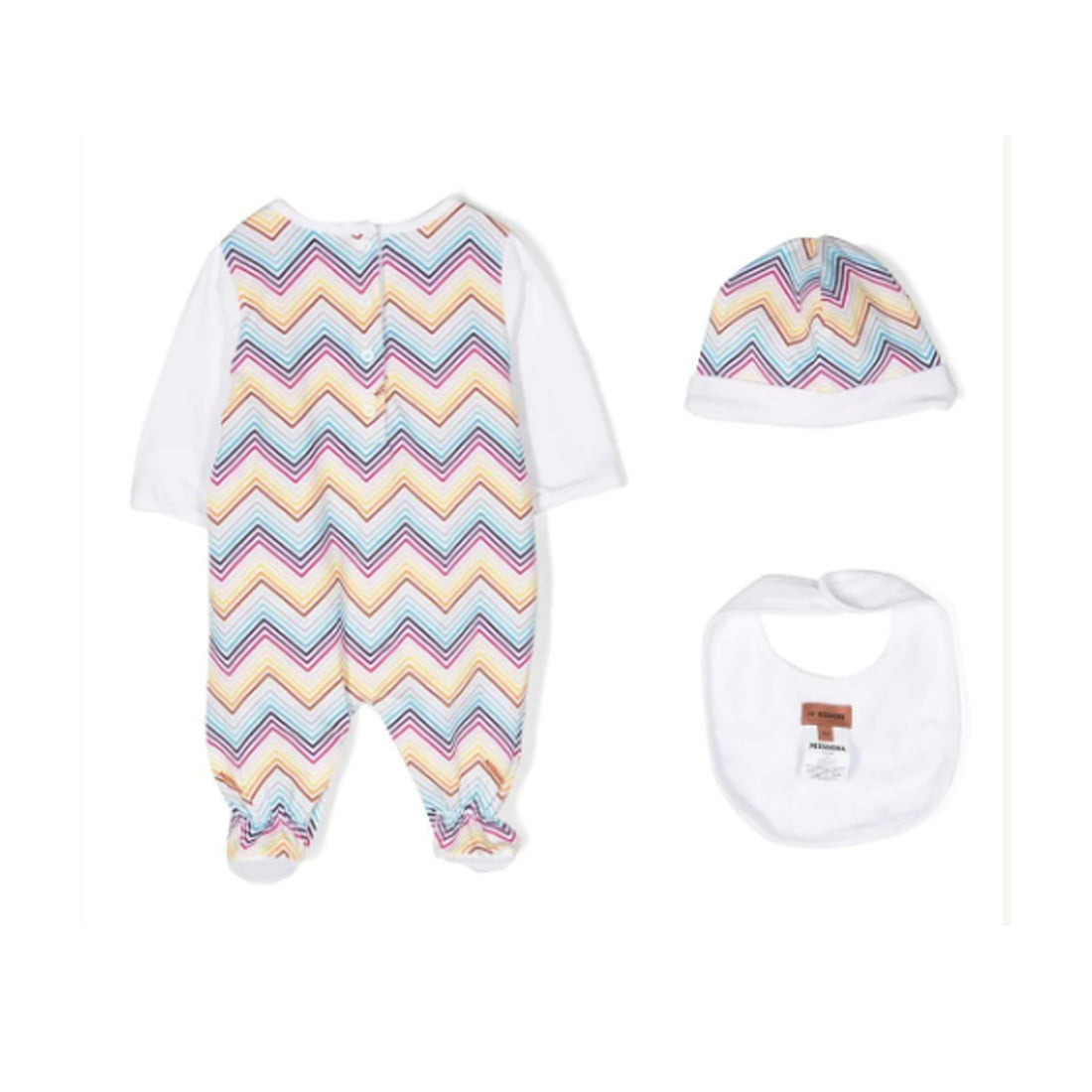 Patterned Footie Set - White/multi