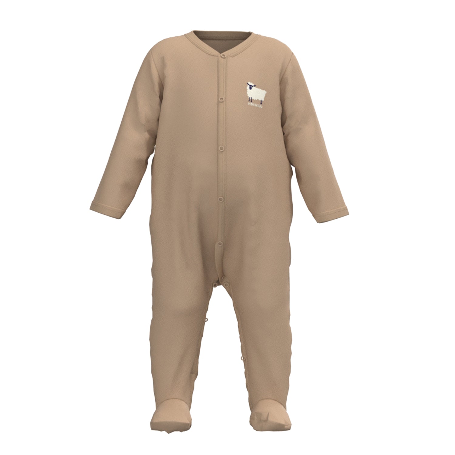 Petit Bateau Footie With Sheep Graphic - Brown