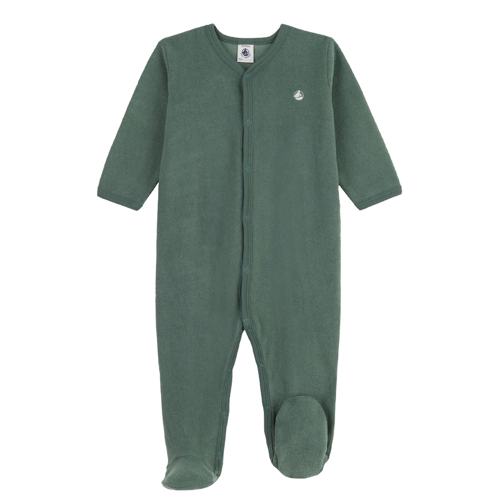 Petit Bateau French Terry Footie - Green