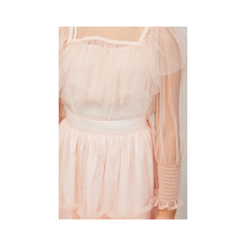 Petite Amalie Tulle Blouse And Skirt - Pale Pink