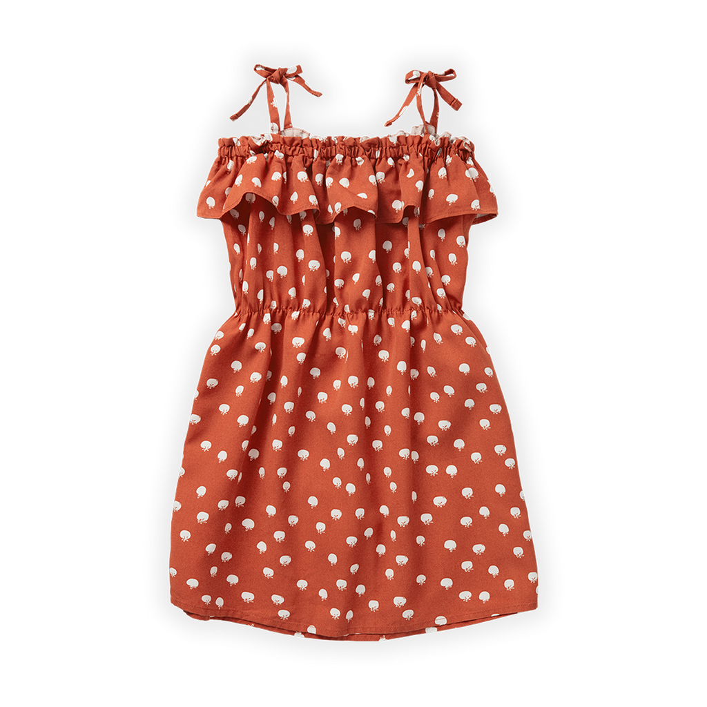 Sproet & Sprout Ruffle Tomato Dress - Tuscany Red