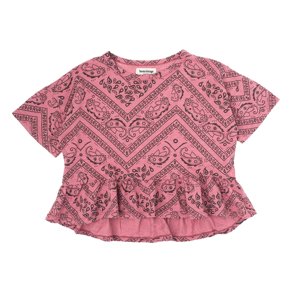 Tocoto Vintage T-Shirt With Ruffle - Pink Fluor