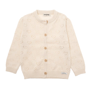 Tocoto Vintage Heart Cardigan    - Off White