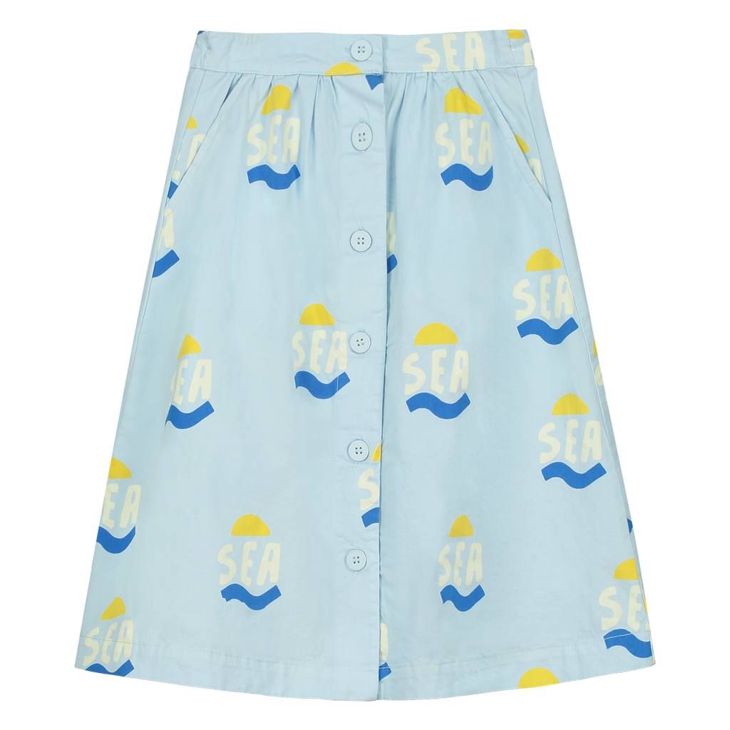 Bonmot Sea Allover Long Skirt - Light Blue