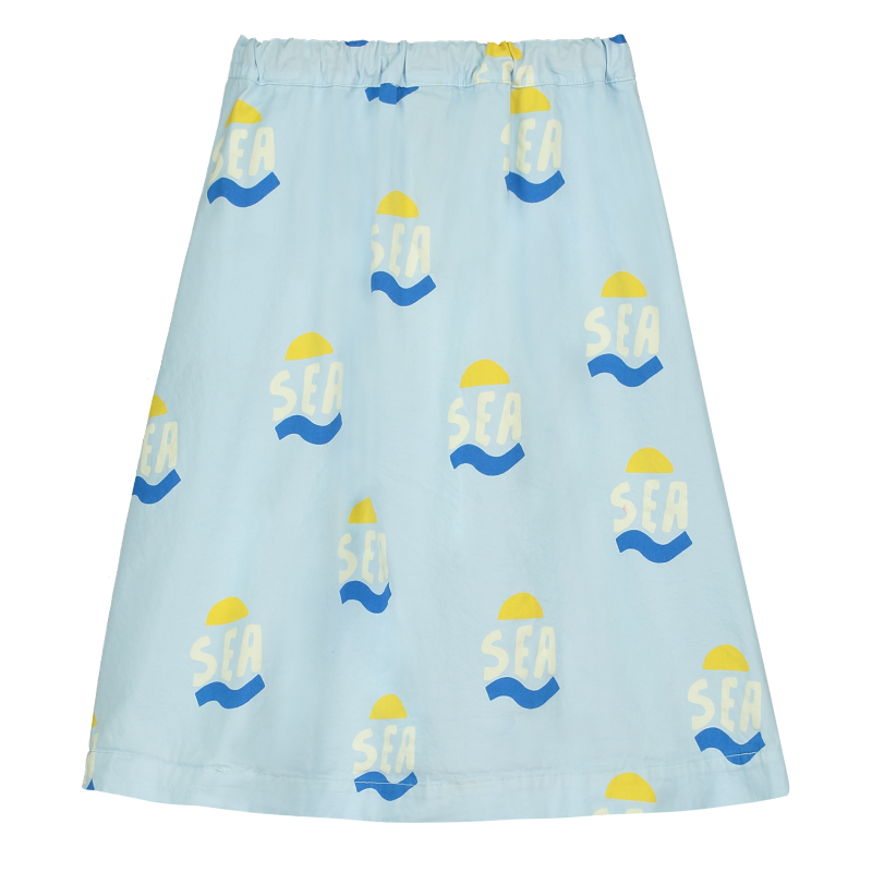 Bonmot Sea Allover Long Skirt - Light Blue