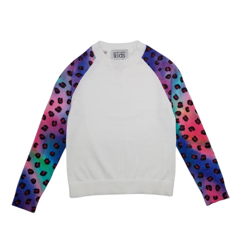 Autumn Cashmere Leopard Print Sweater - Bleach White