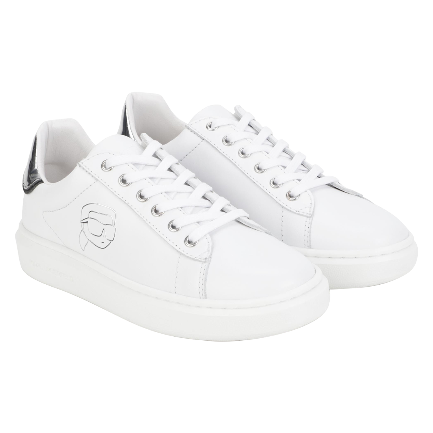 Karl Lagerfeld Embossed Sneakers - White