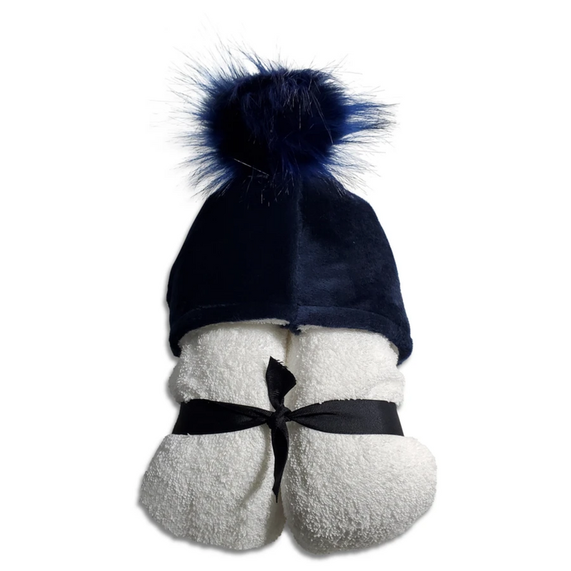 Winx And Blinx Pompom Hooded Towel - Navy/white