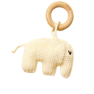 Picky Elephant Rattle Teether - Off White