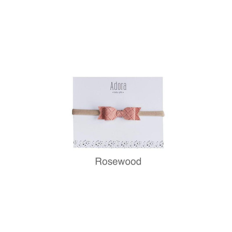 Adora SUEDE BOW HEADBAND - Rosewood