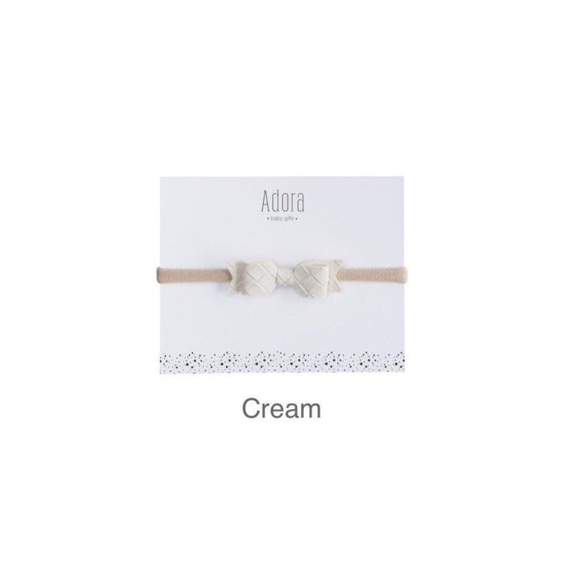 Adora SUEDE BOW HEADBAND - Cream