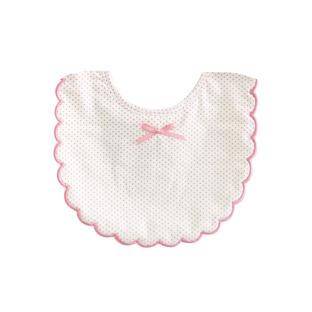 Alimrose Scallop Edge Bib - Ivory & Pink