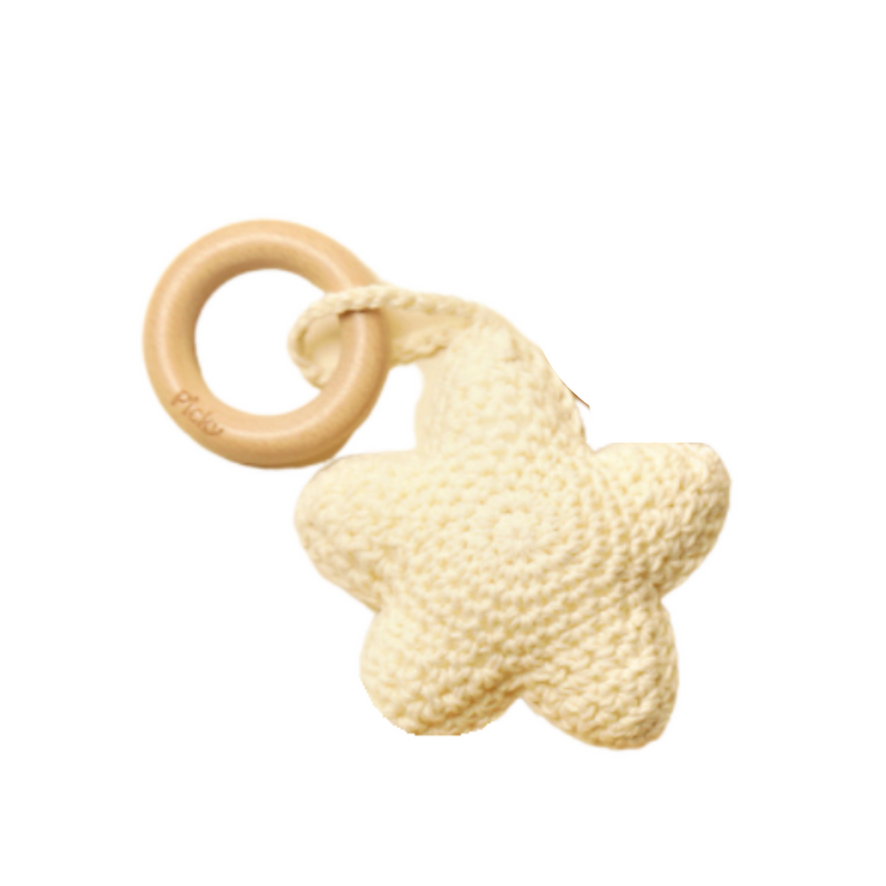 Picky Star Rattle Teether - Off White