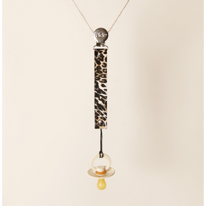Picky Leopard Pacifier Cli - Brown Brush