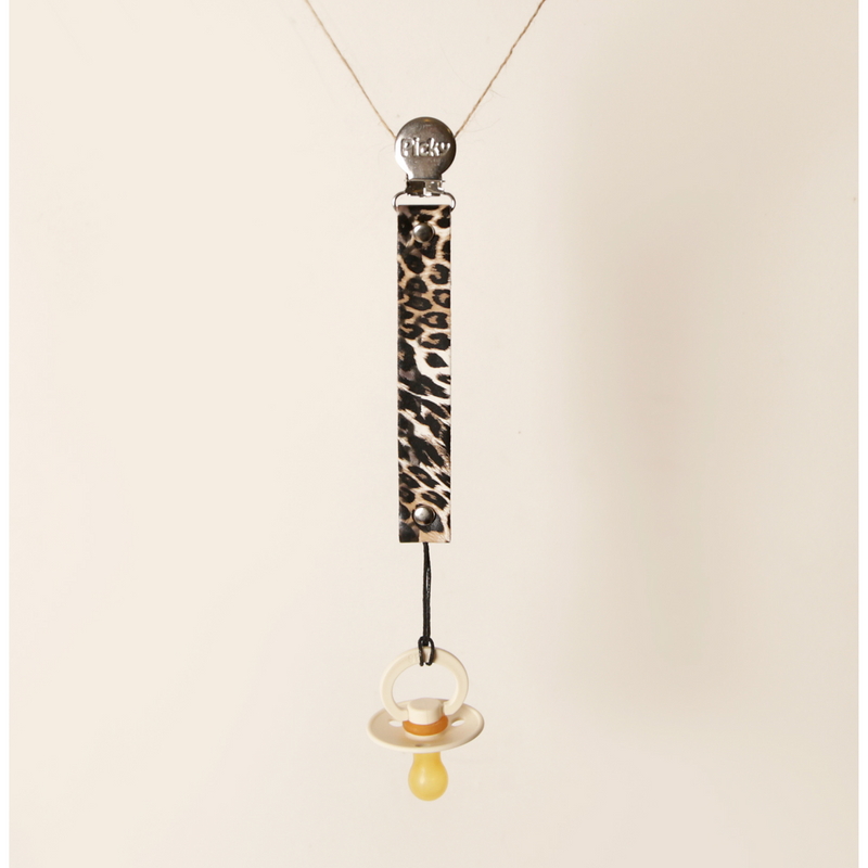Picky Leopard Pacifier Cli - Brown Brush