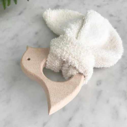 Wood + Cloth Teether - Bird