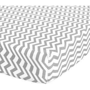 Abstract Portable Crib Sheet Chevron - Grey