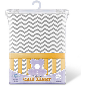 Abstract Portable Crib Sheet Chevron - Grey